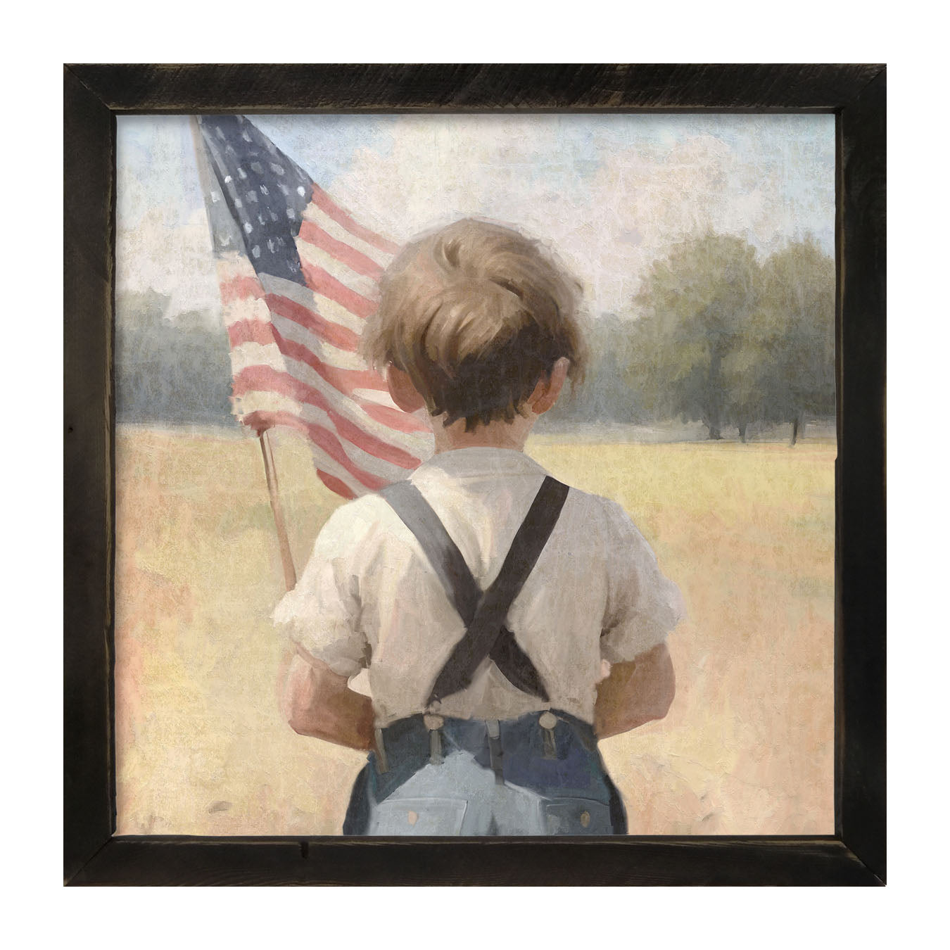 Boy with Flag - Framed art