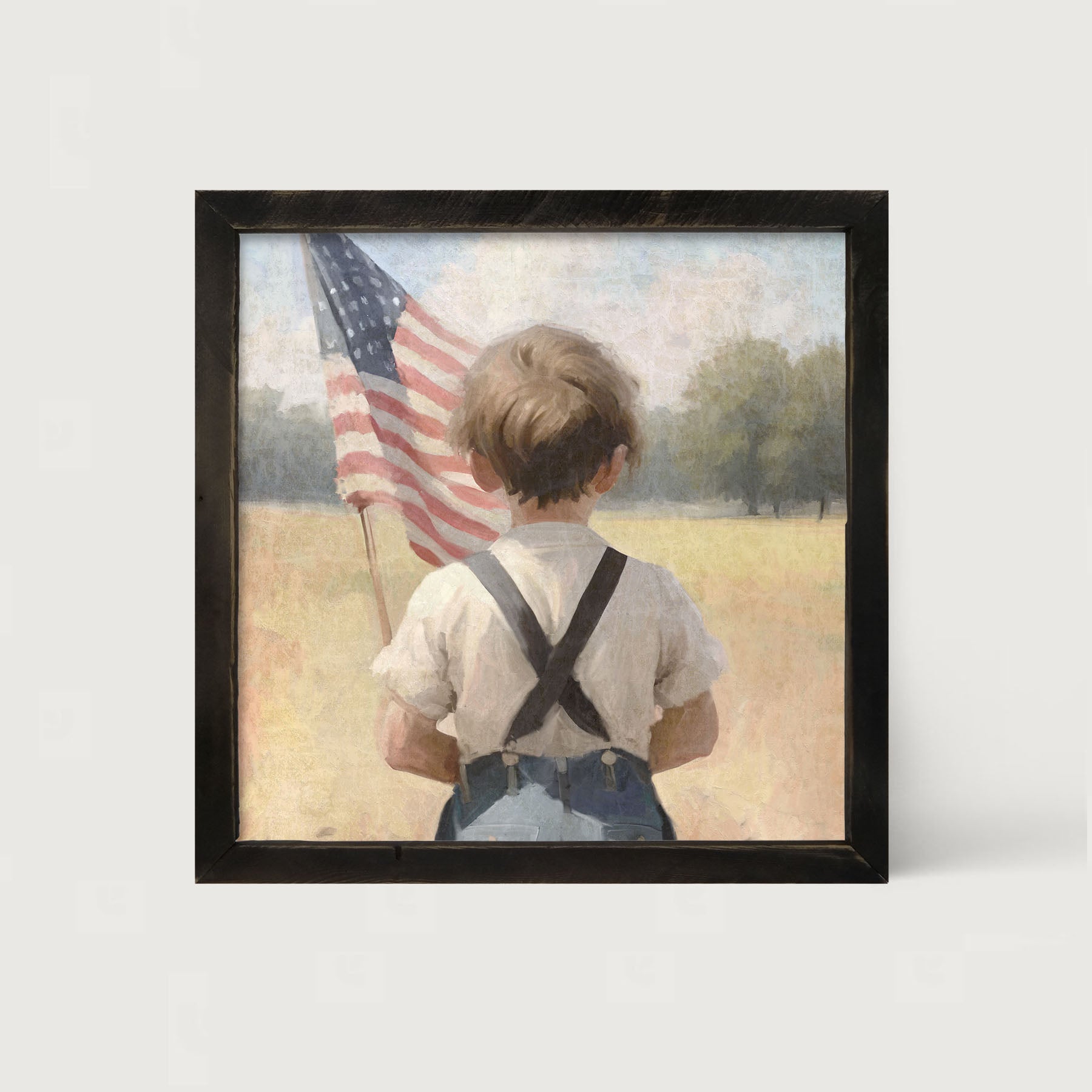 Boy with Flag - Framed art