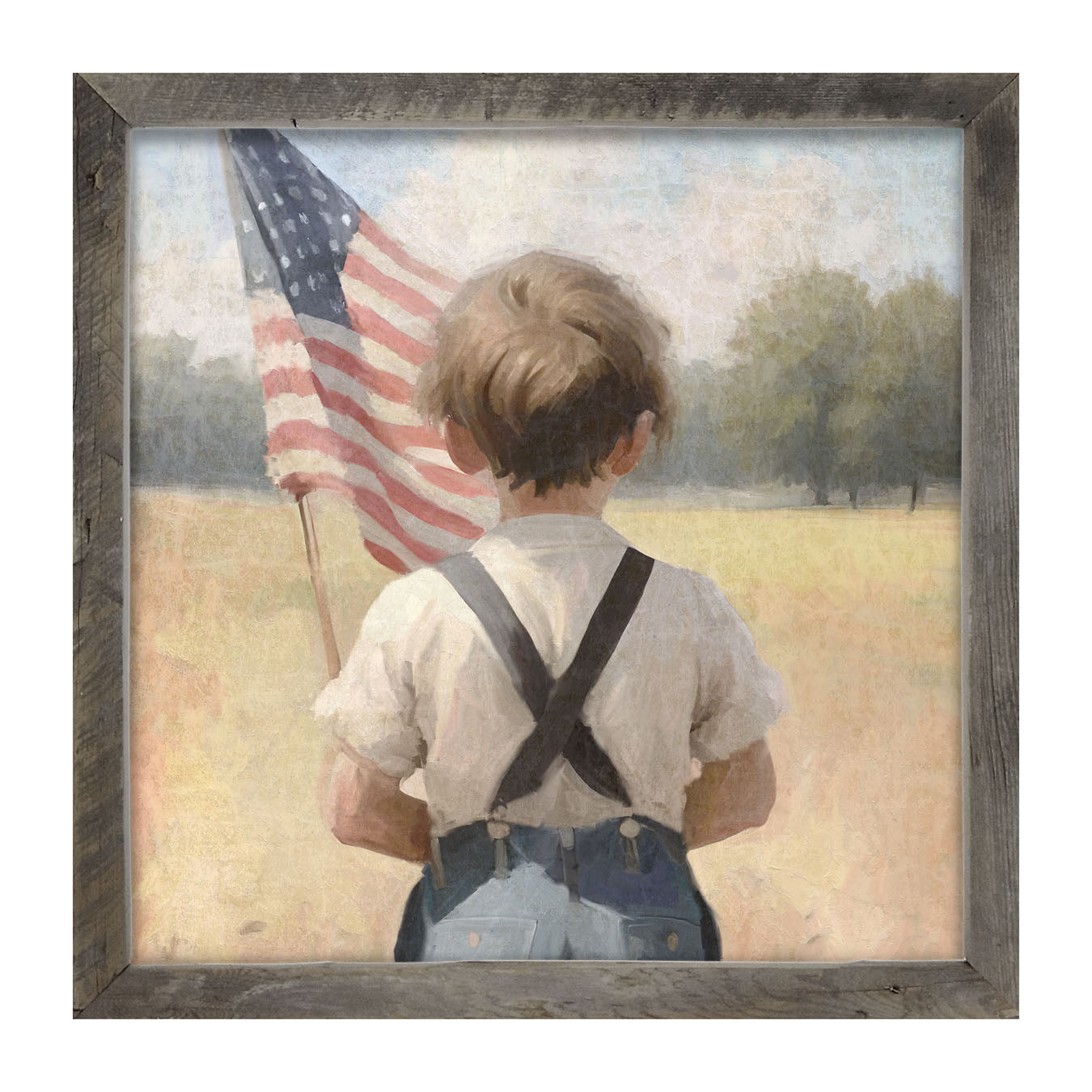 Boy with Flag - Framed art