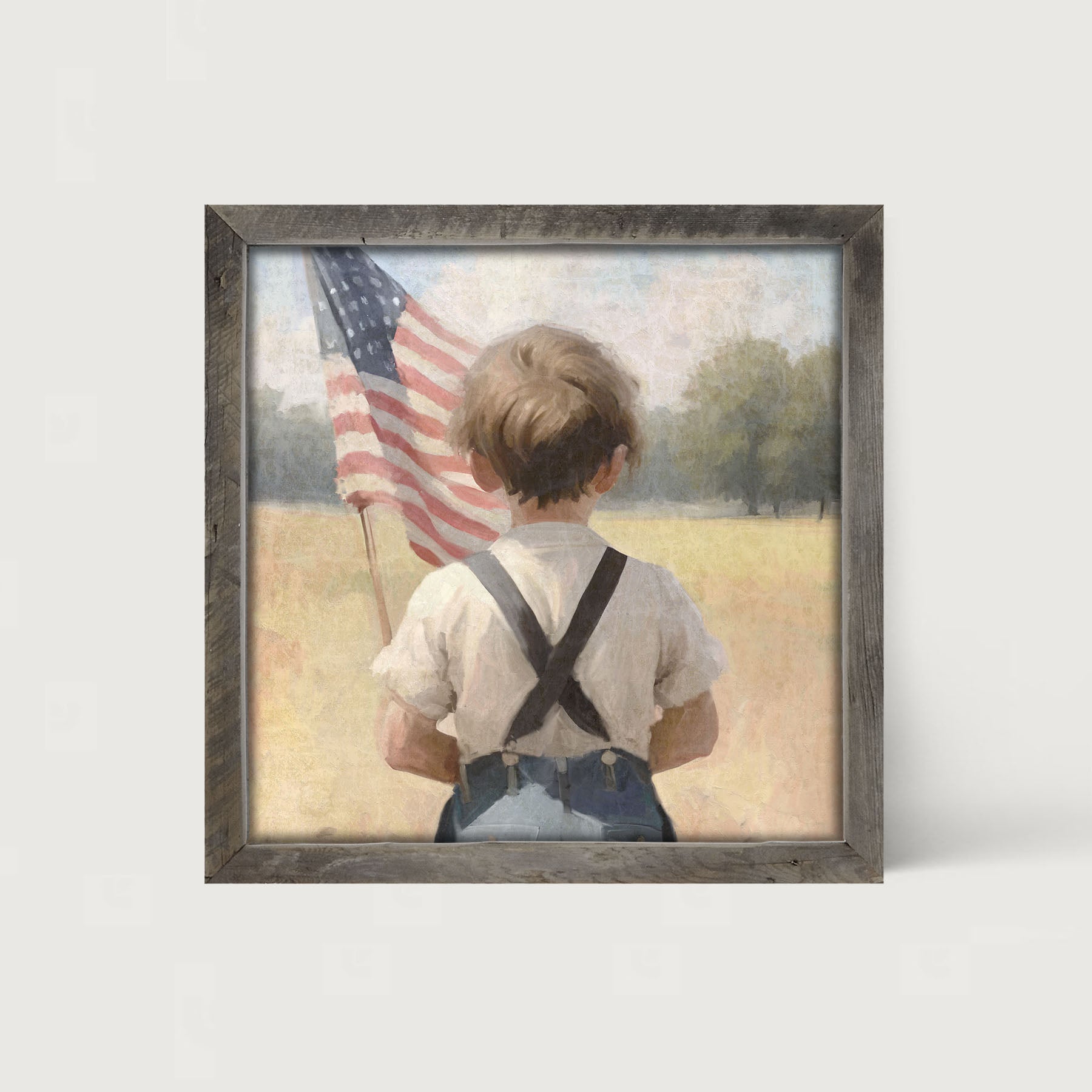 Boy with Flag - Framed art