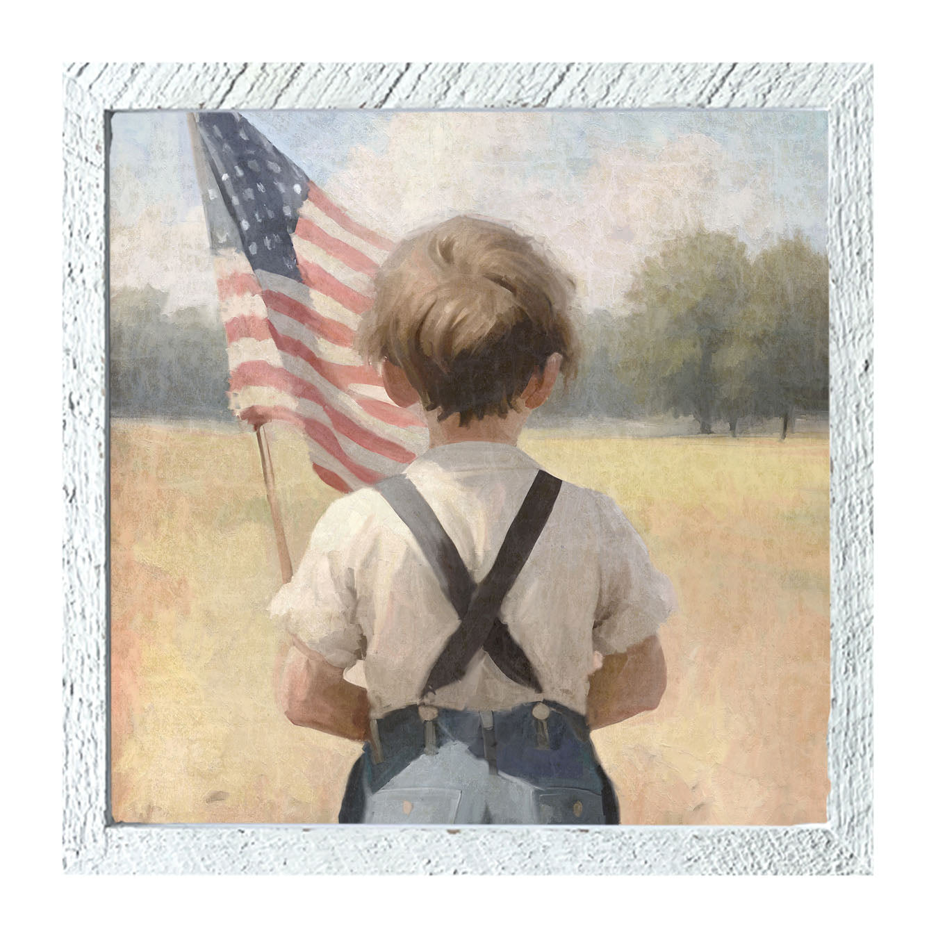 Boy with Flag - Framed art