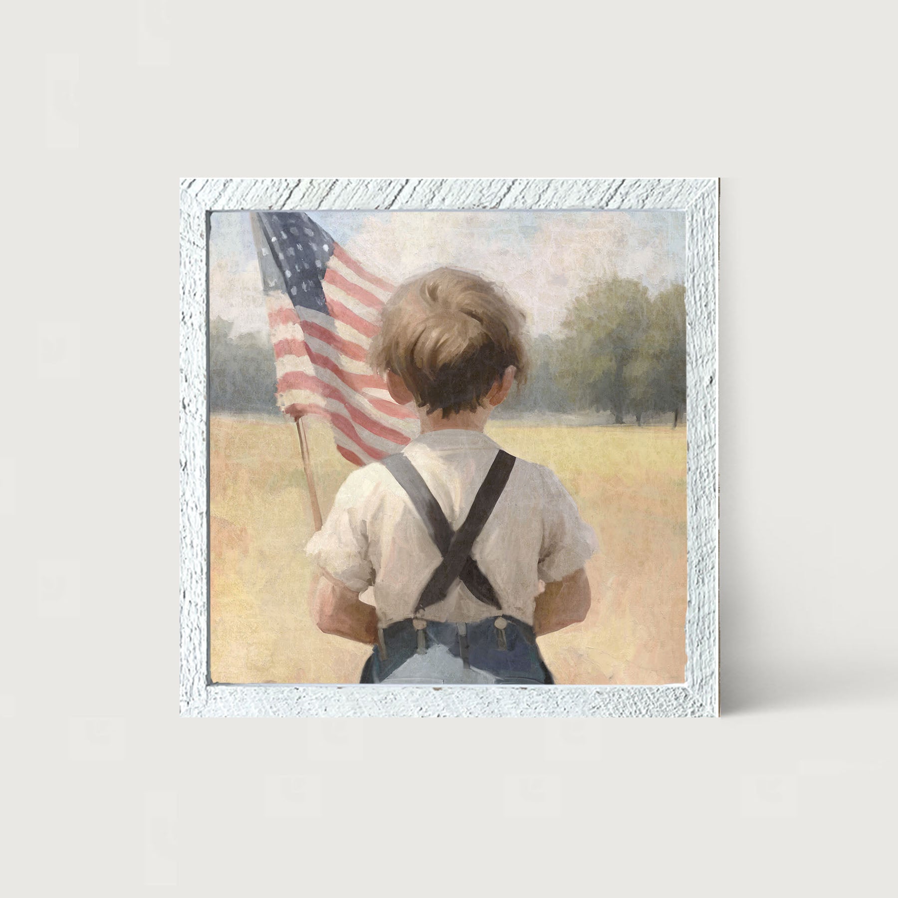 Boy with Flag - Framed art