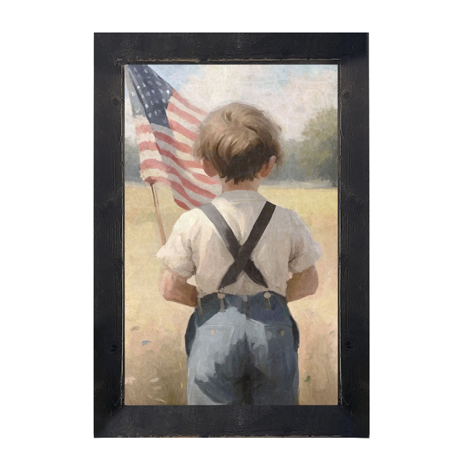 Boy with Flag - Framed art