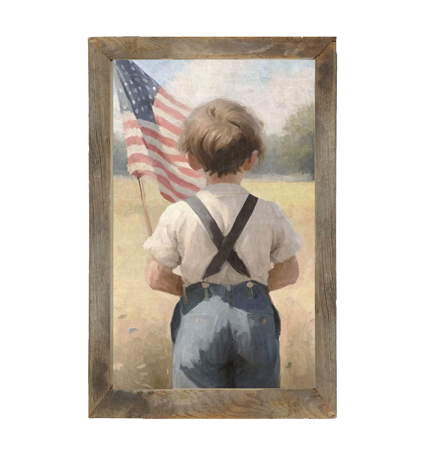 Boy with Flag - Framed art