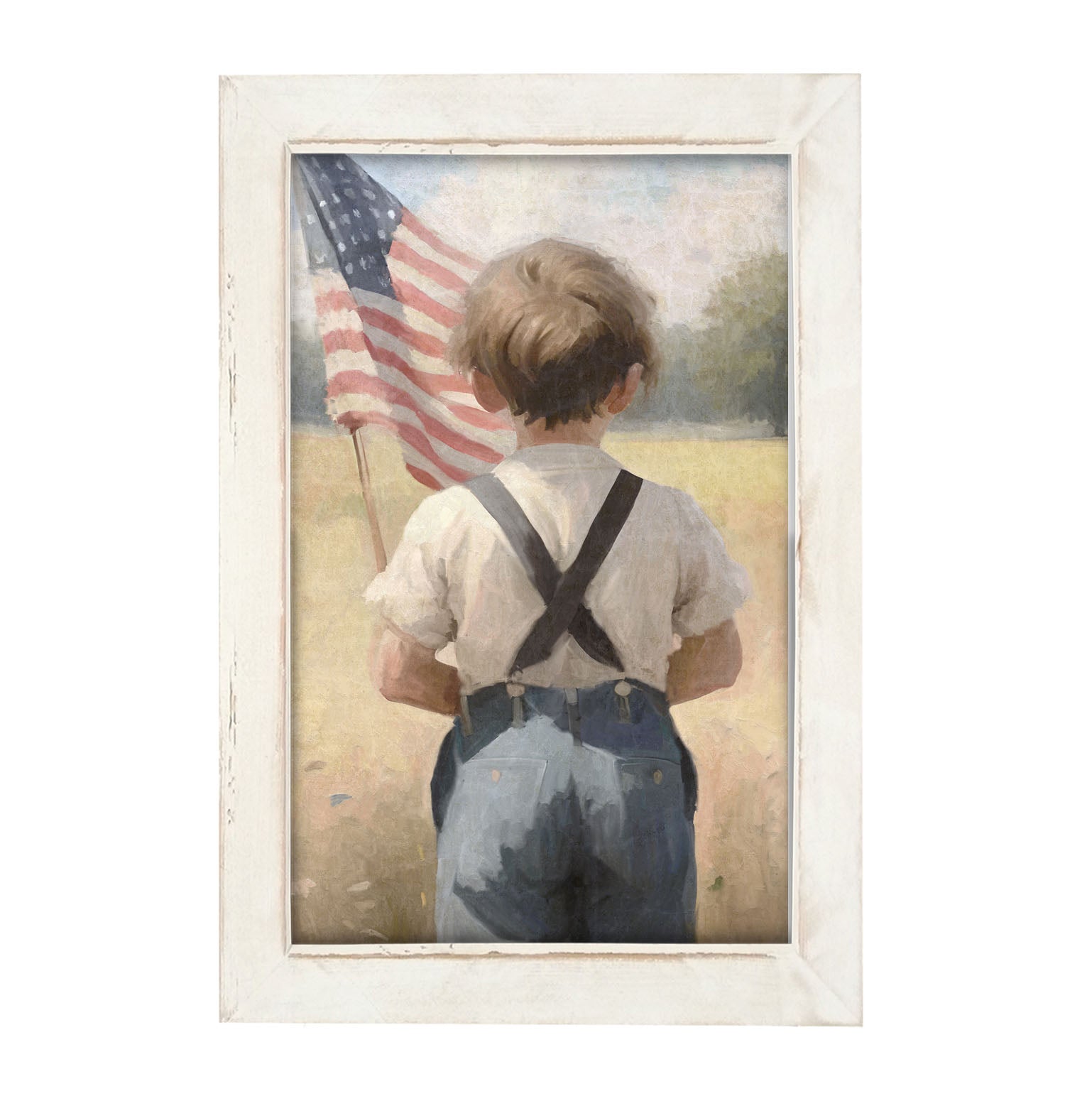 Boy with Flag - Framed art