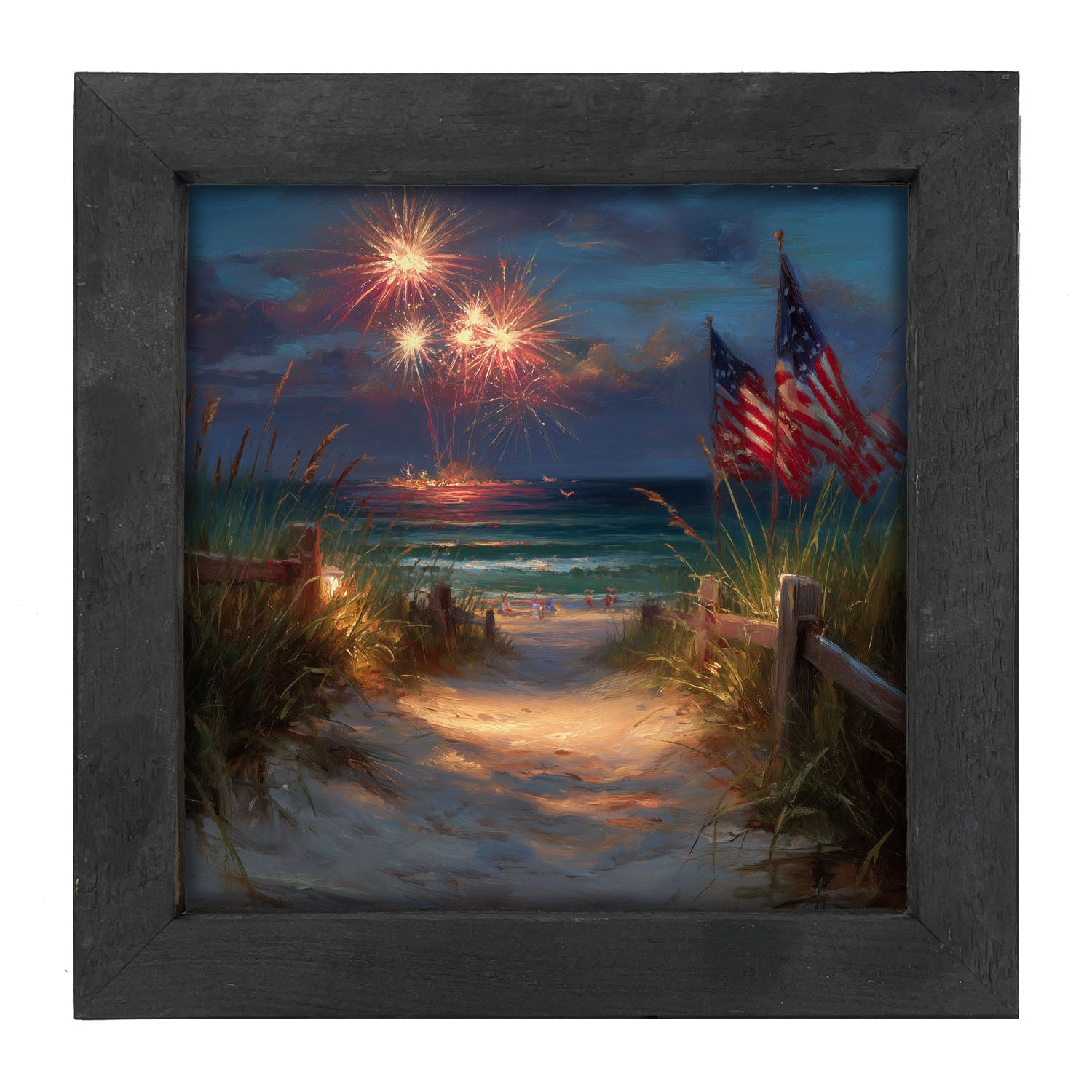 Sandy Path Fireworks - Framed Art