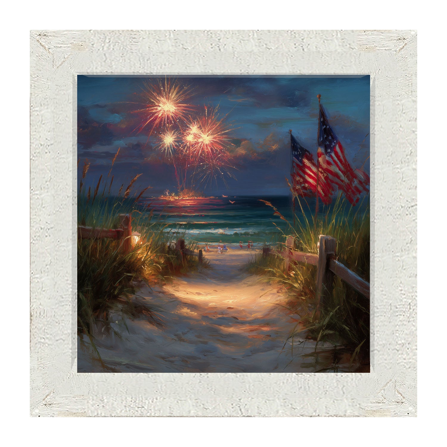 Sandy Path Fireworks - Framed Art