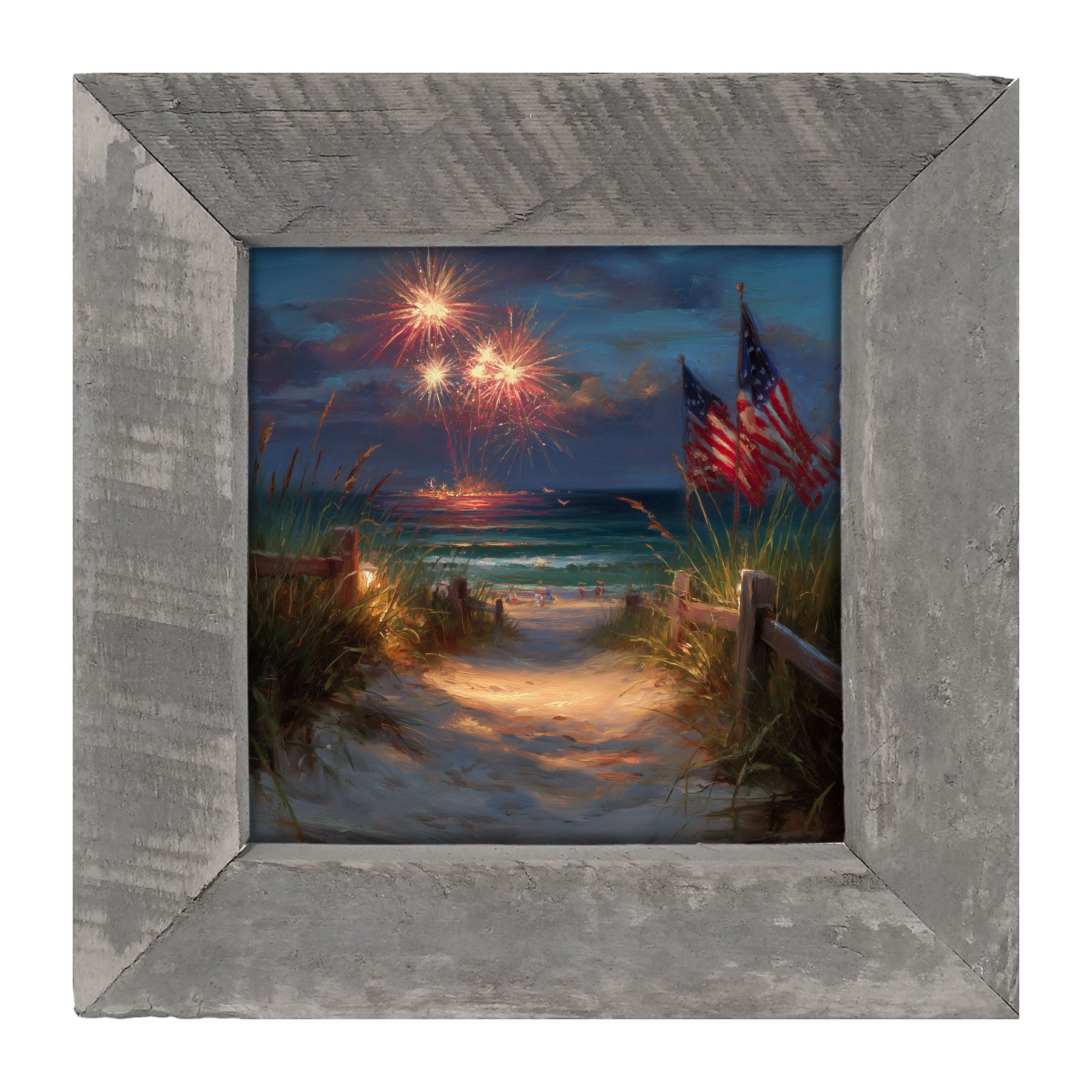 Sandy Path Fireworks - Framed Art