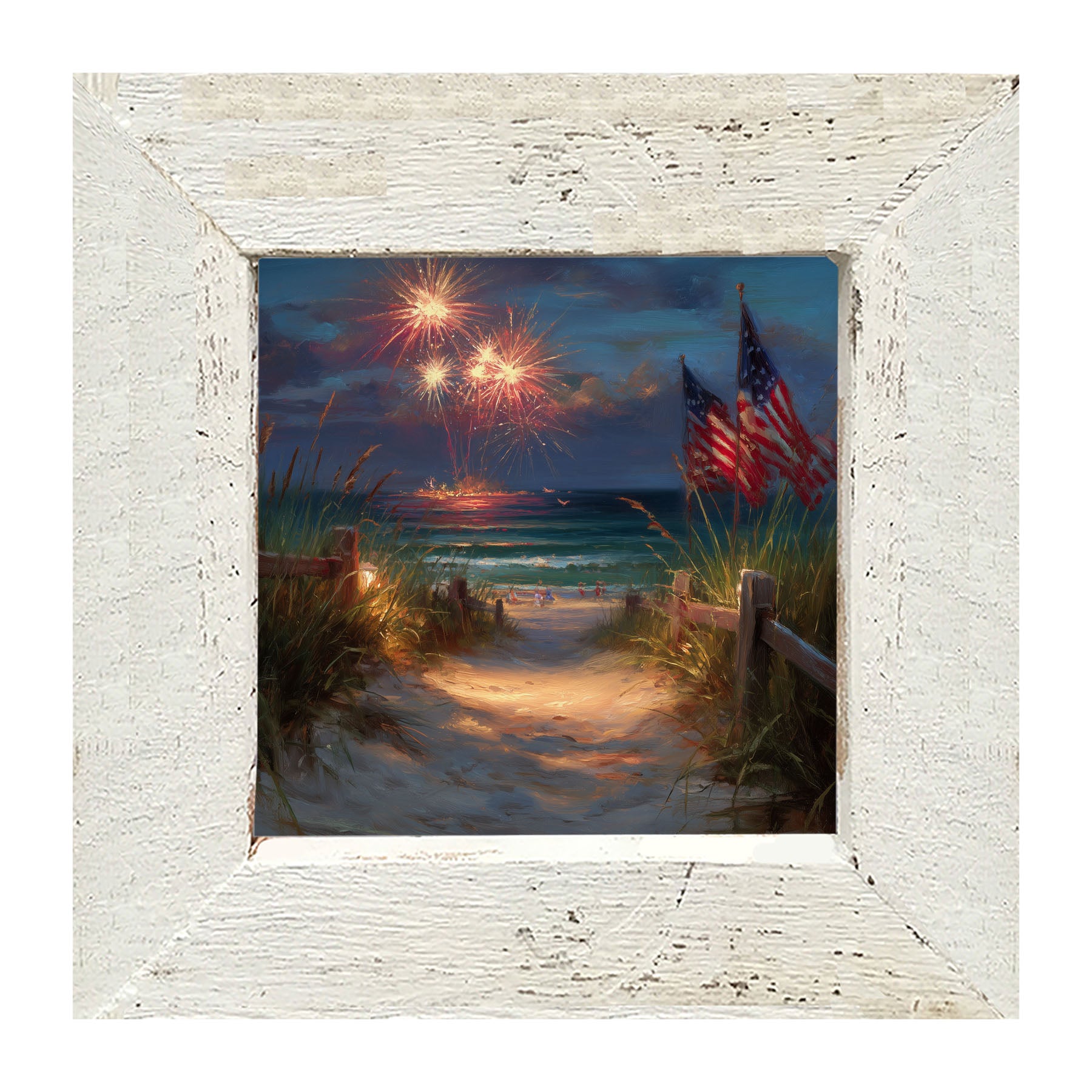 Sandy Path Fireworks - Framed Art
