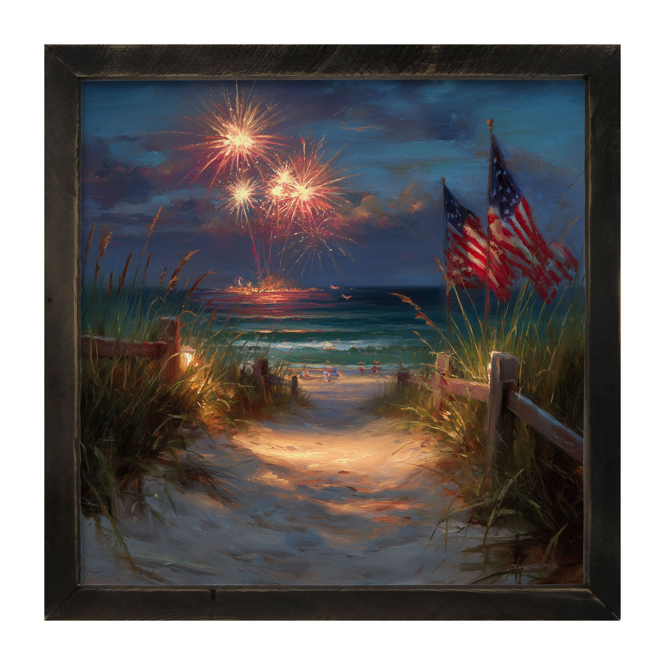 Sandy Path Fireworks - Framed Art