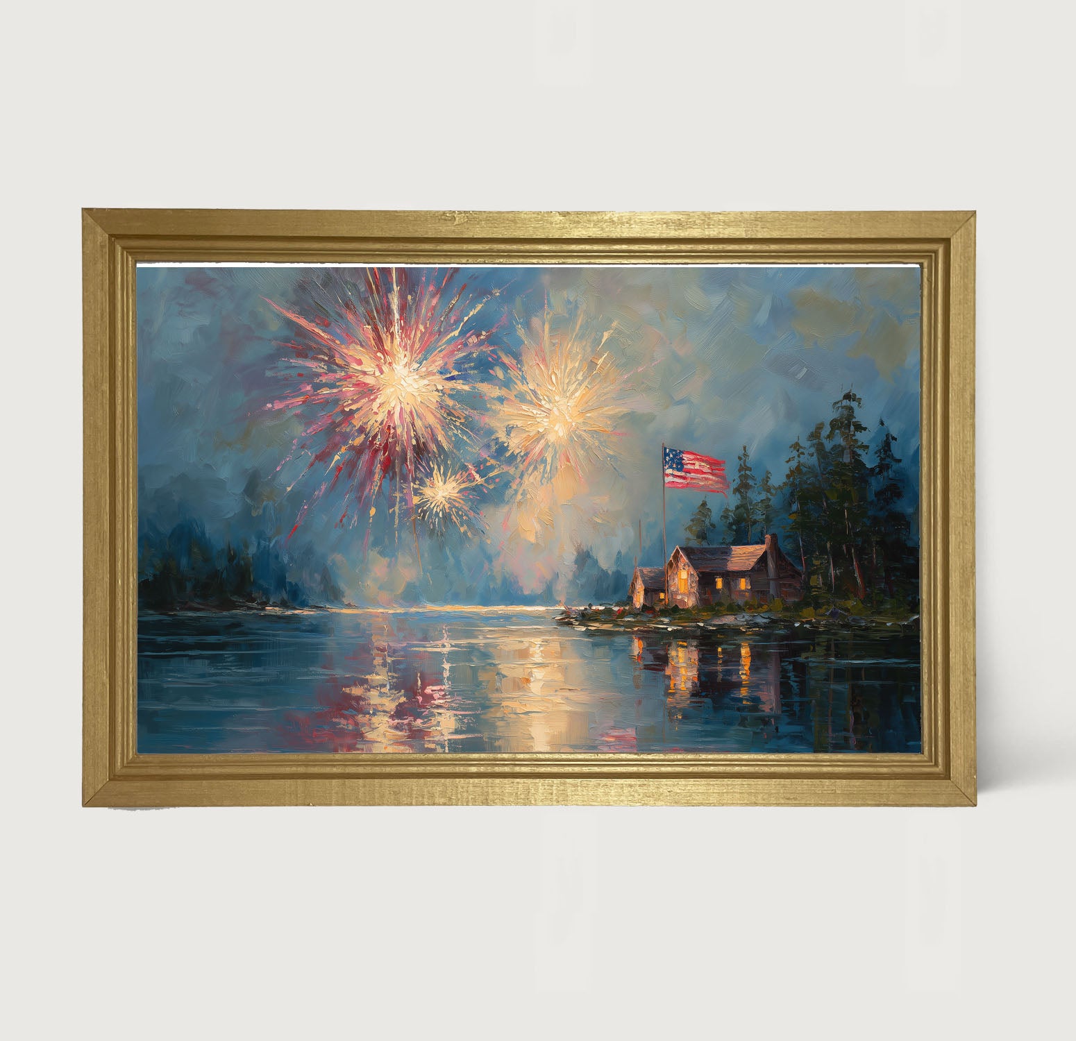 Fireworks at the Lake House
