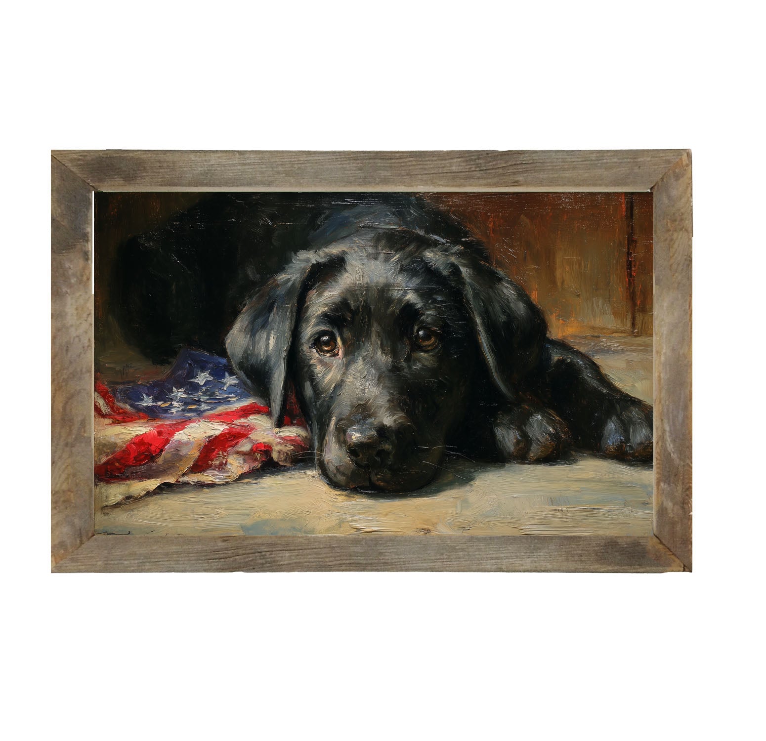 Dog Relaxing on the Fourth - Framed Art