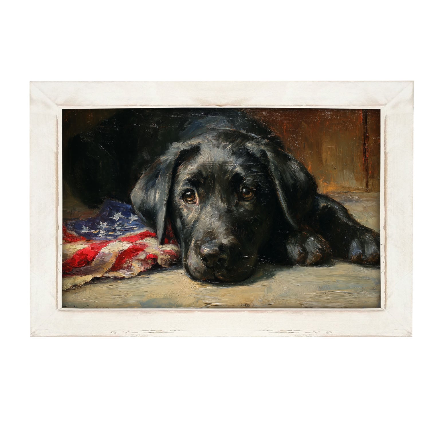 Dog Relaxing on the Fourth - Framed Art