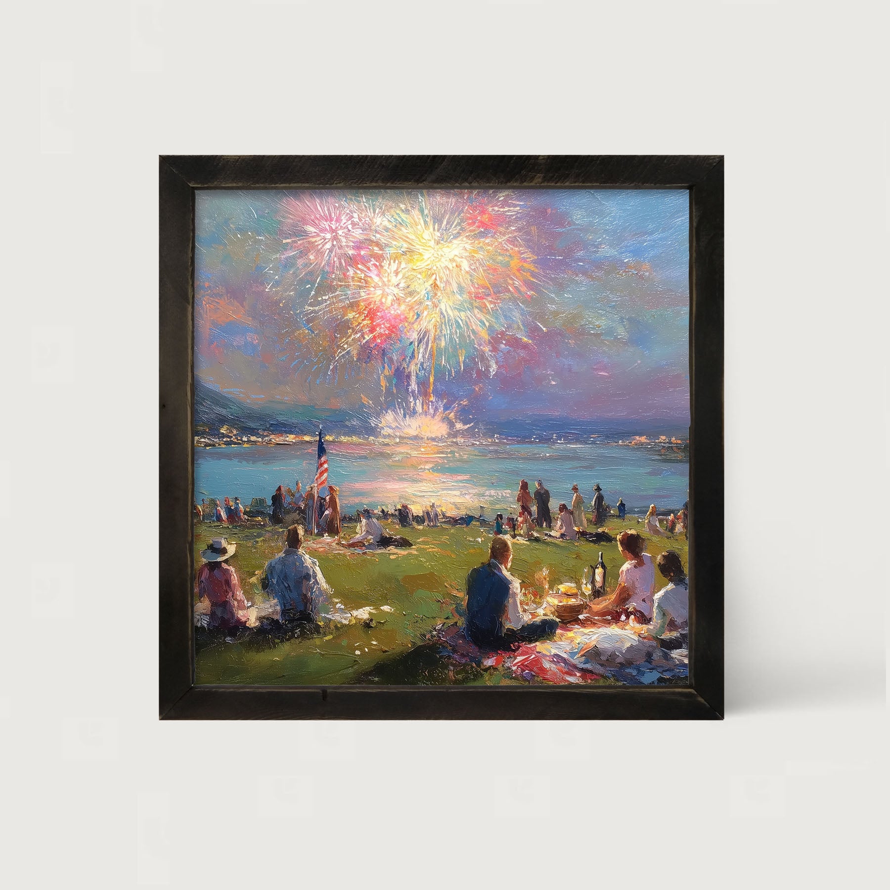 Fireworks and families at the lake