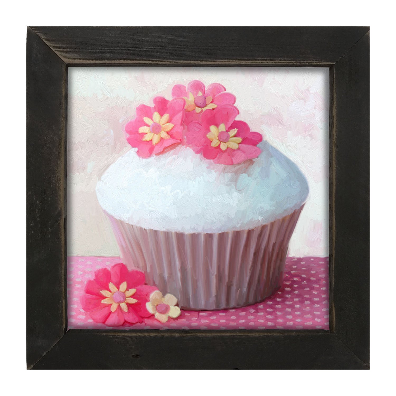 Pink Daisy Cupcake - Framed art