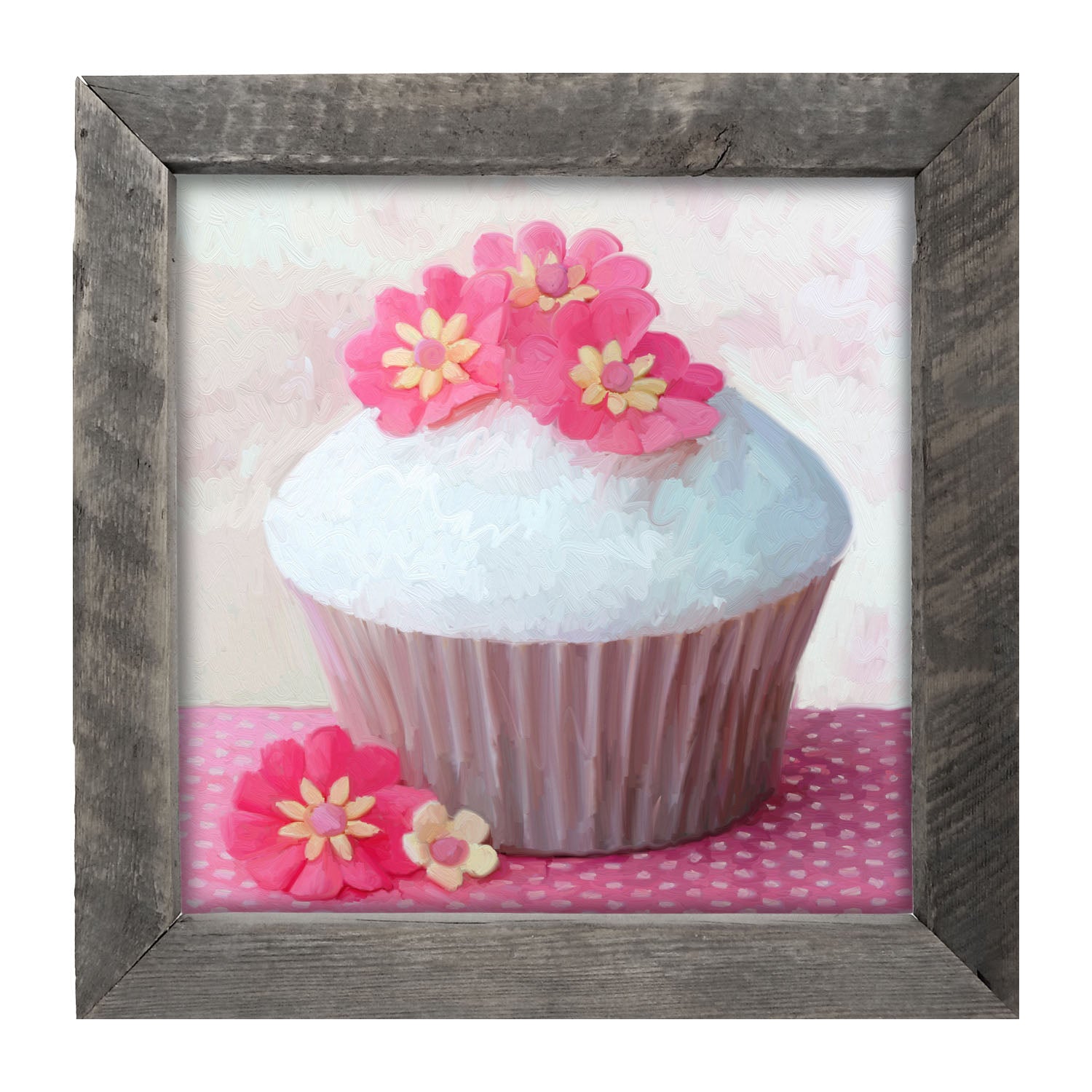 Pink Daisy Cupcake - Framed art