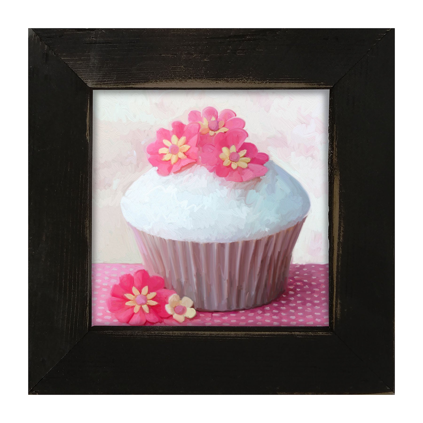 Pink Daisy Cupcake - Framed art