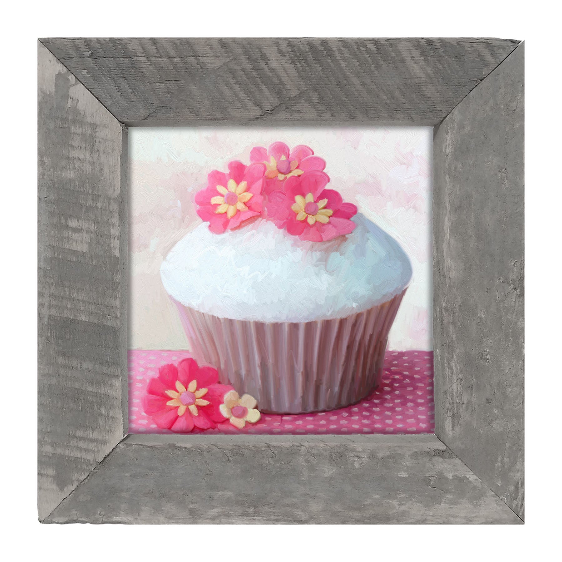 Pink Daisy Cupcake - Framed art