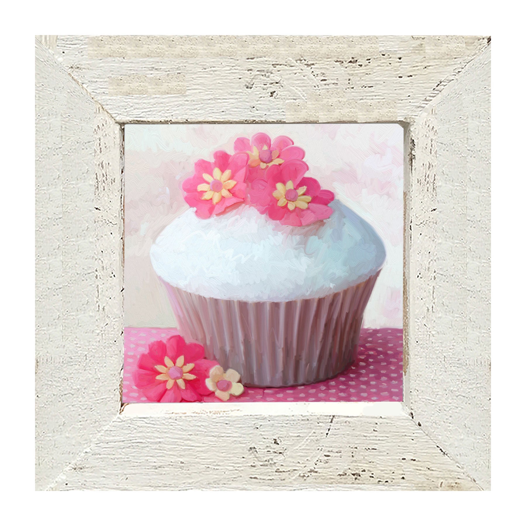 Pink Daisy Cupcake - Framed art