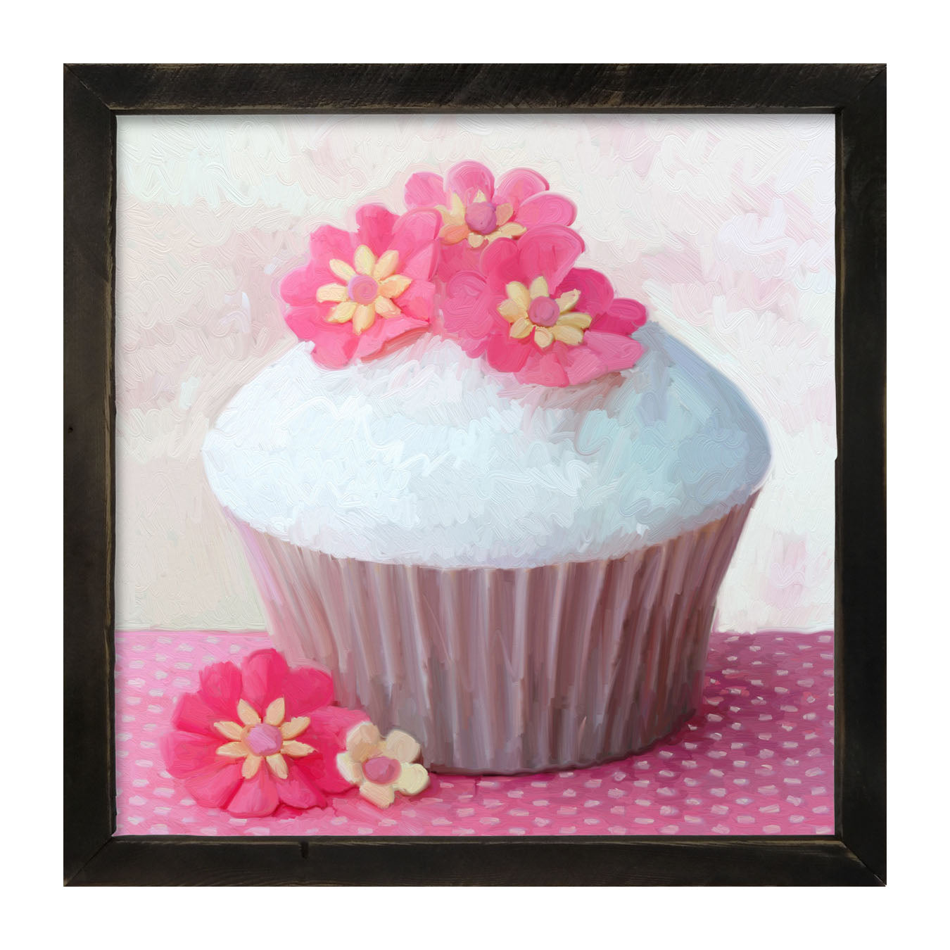 Pink Daisy Cupcake - Framed art