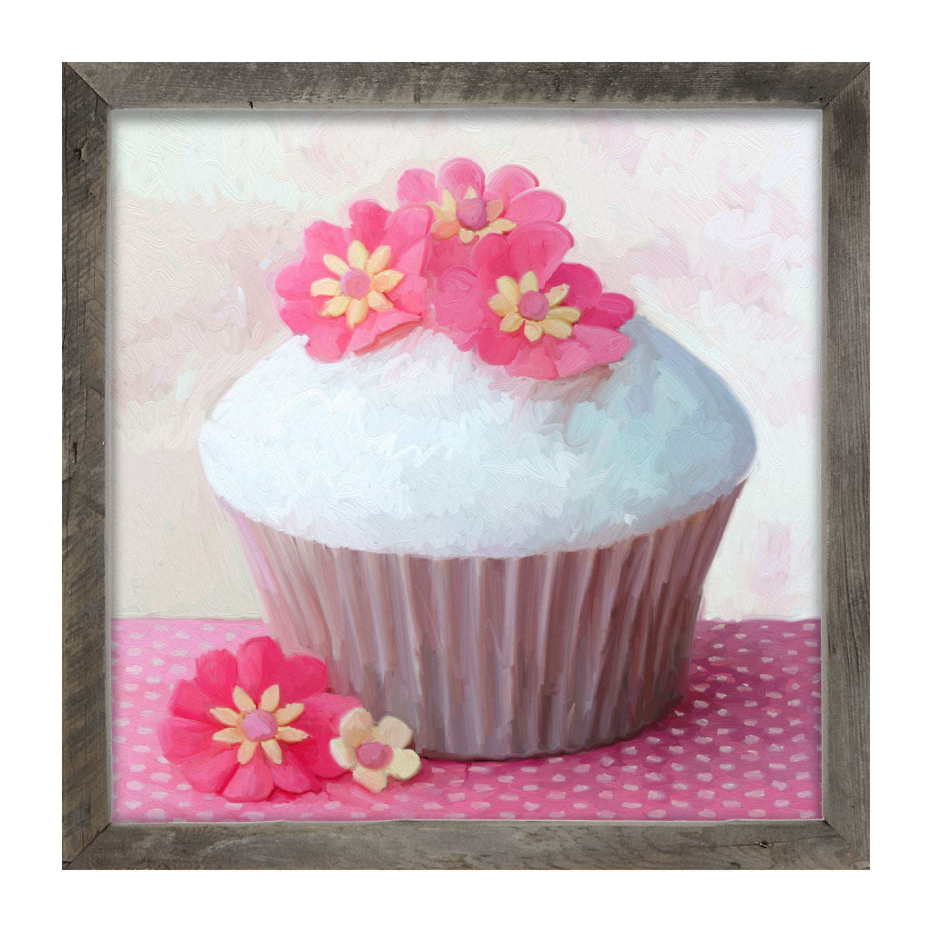 Pink Daisy Cupcake - Framed art