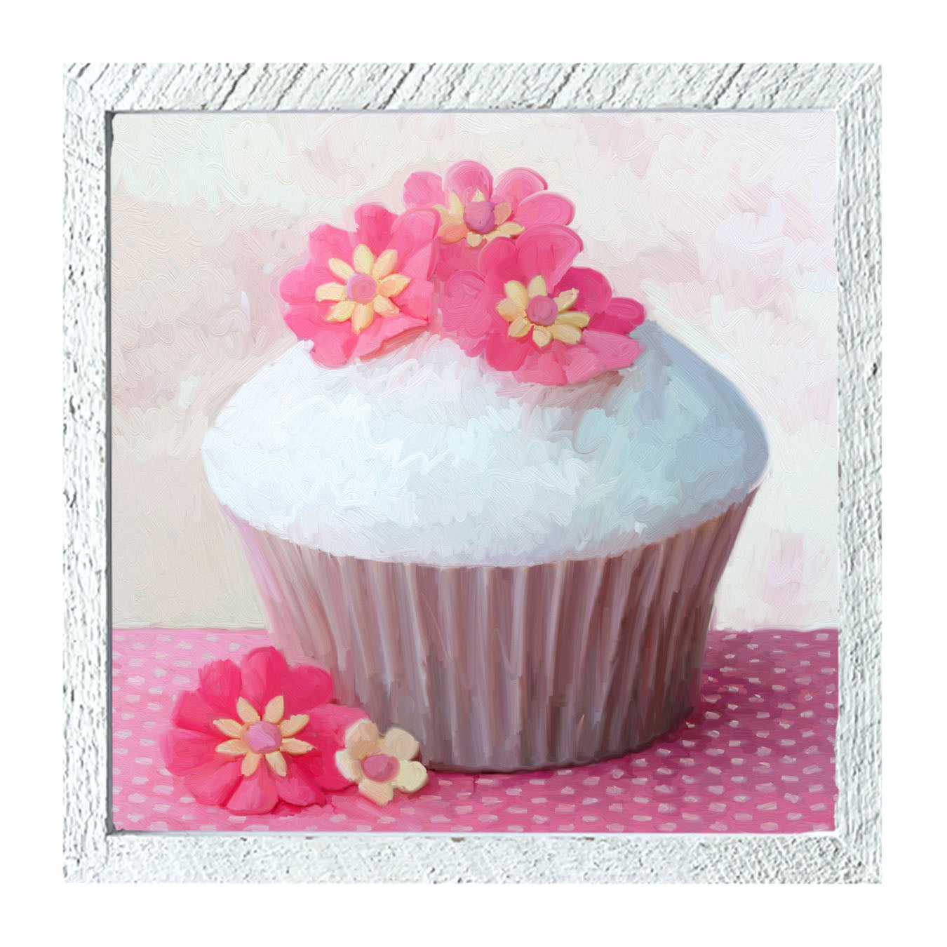 Pink Daisy Cupcake - Framed art