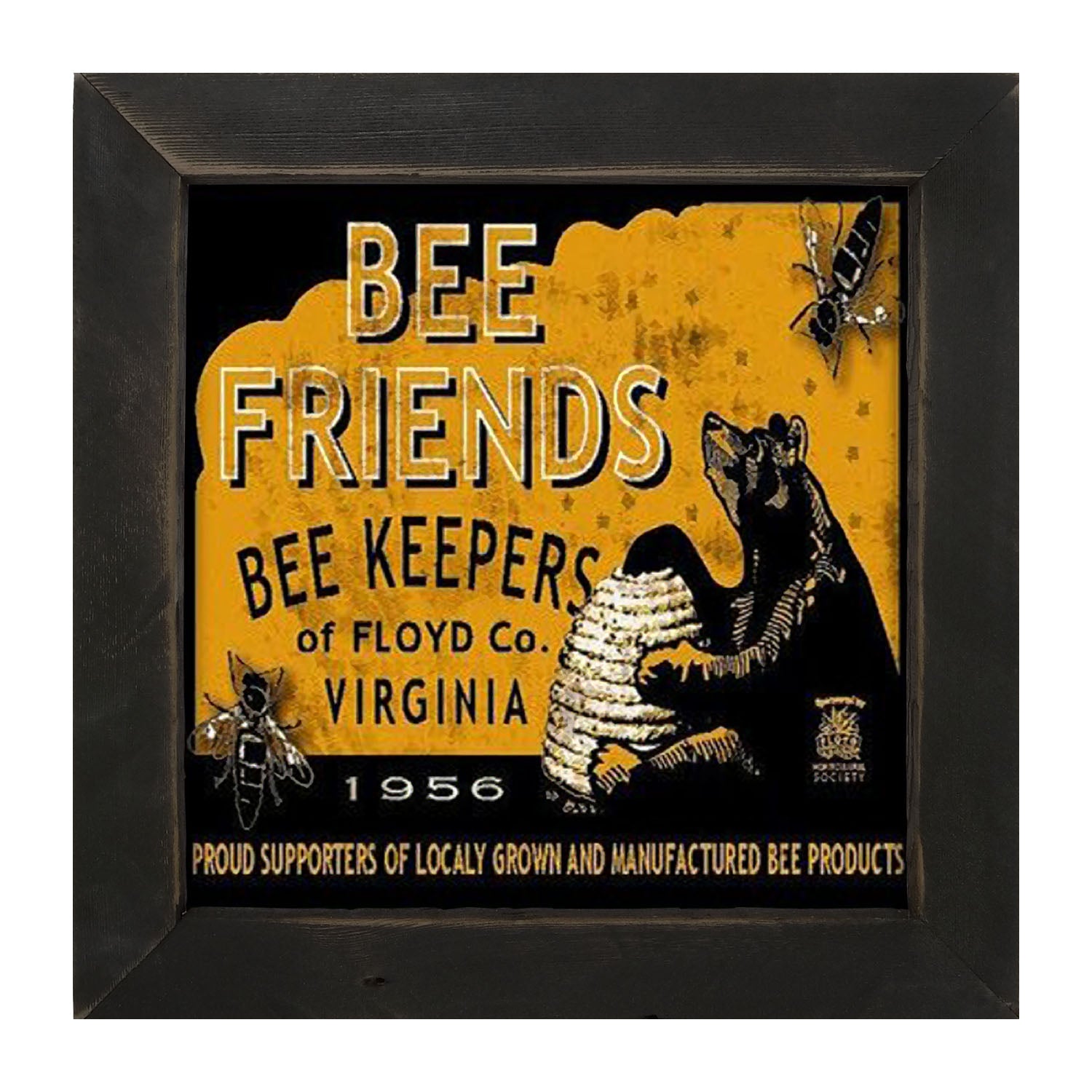 Bee Honey Food Label - Framed art