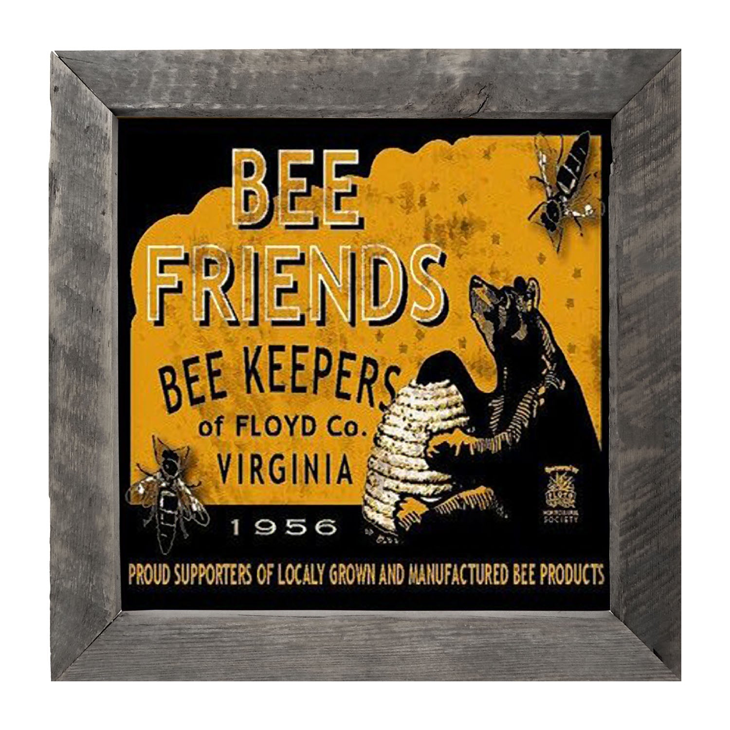 Bee Honey Food Label - Framed art