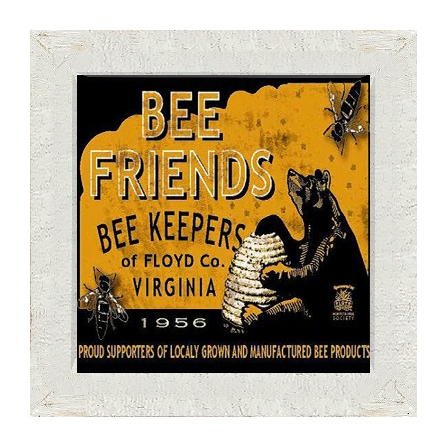 Bee Honey Food Label - Framed art