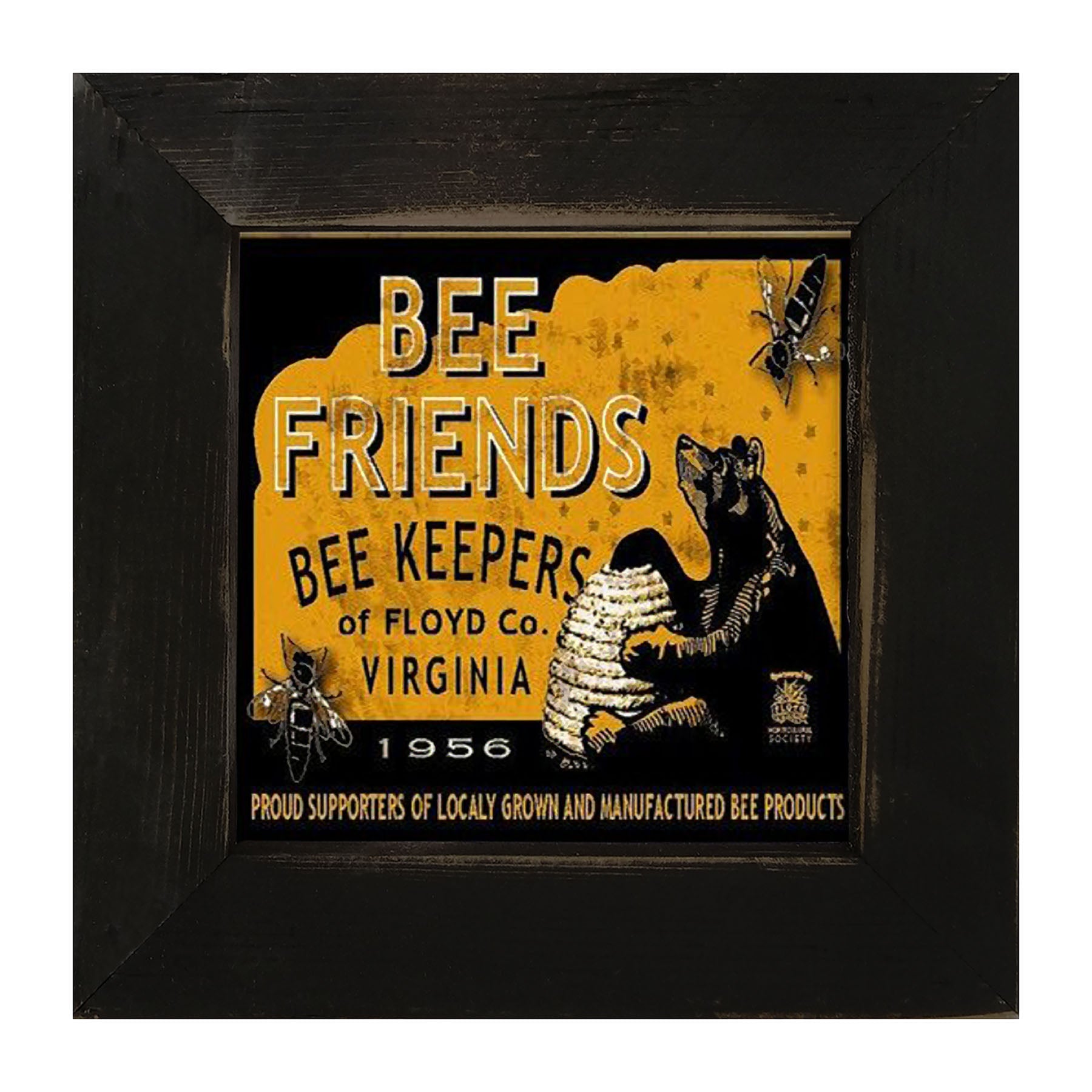 Bee Honey Food Label - Framed art