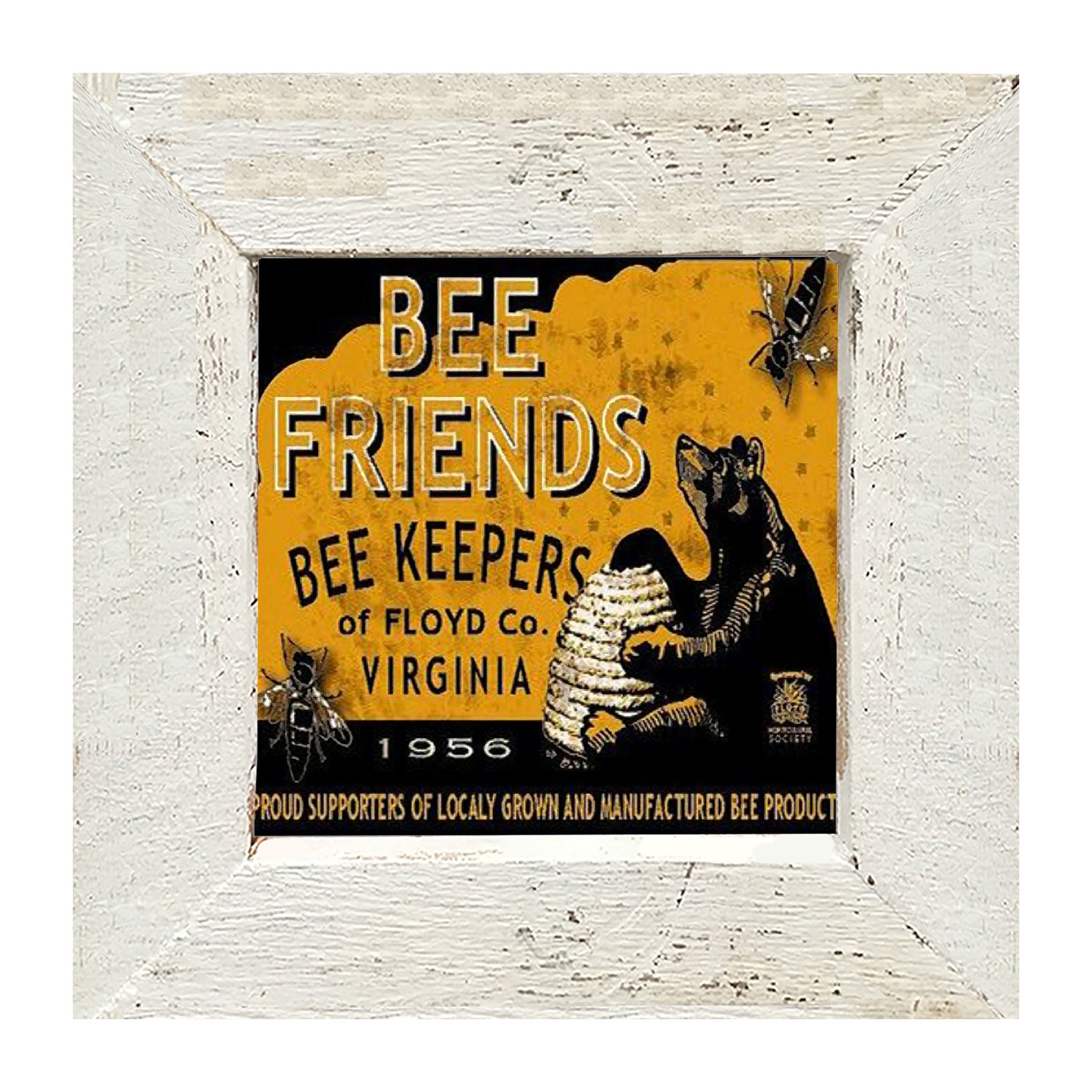 Bee Honey Food Label - Framed art