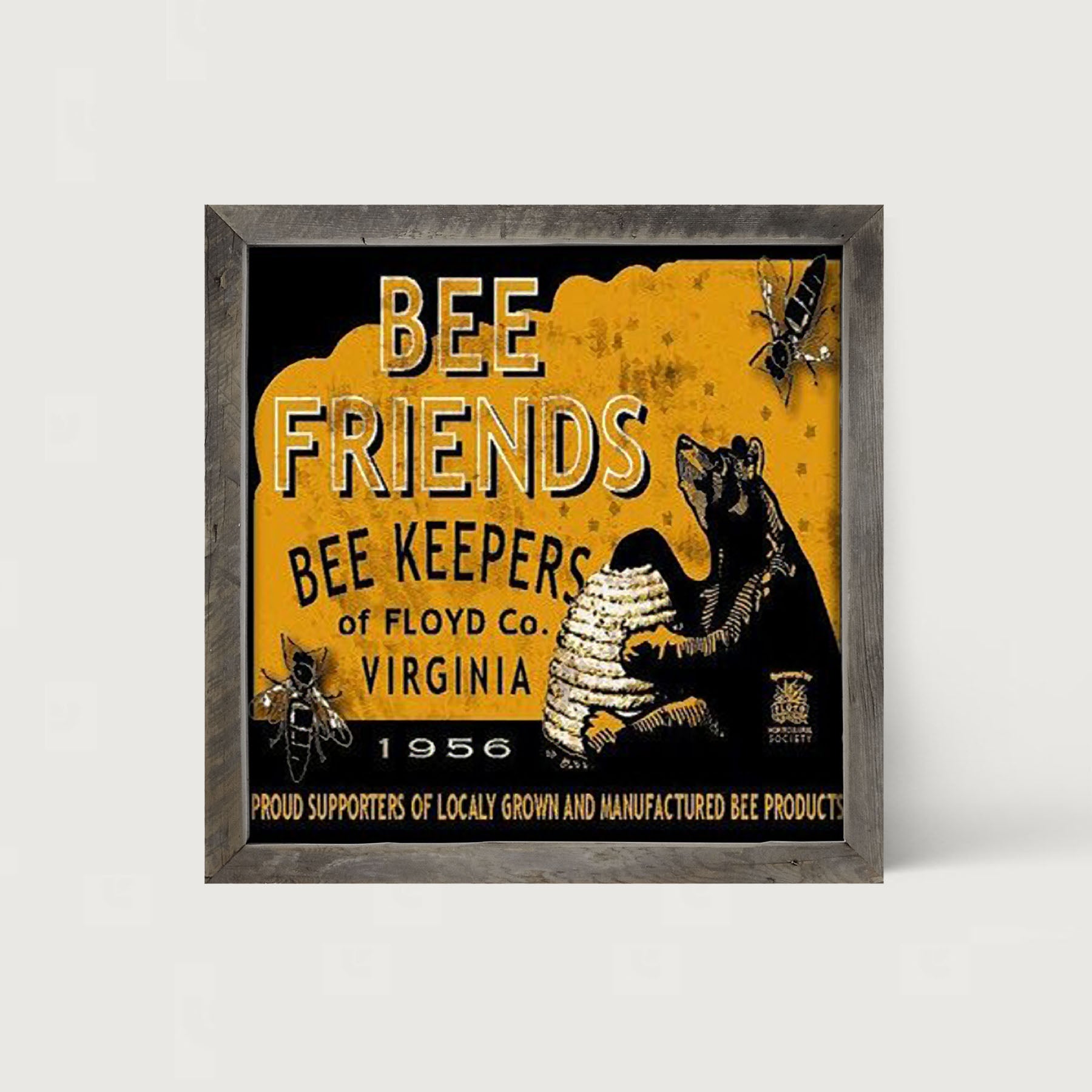 Bee Honey Food Label - Framed art