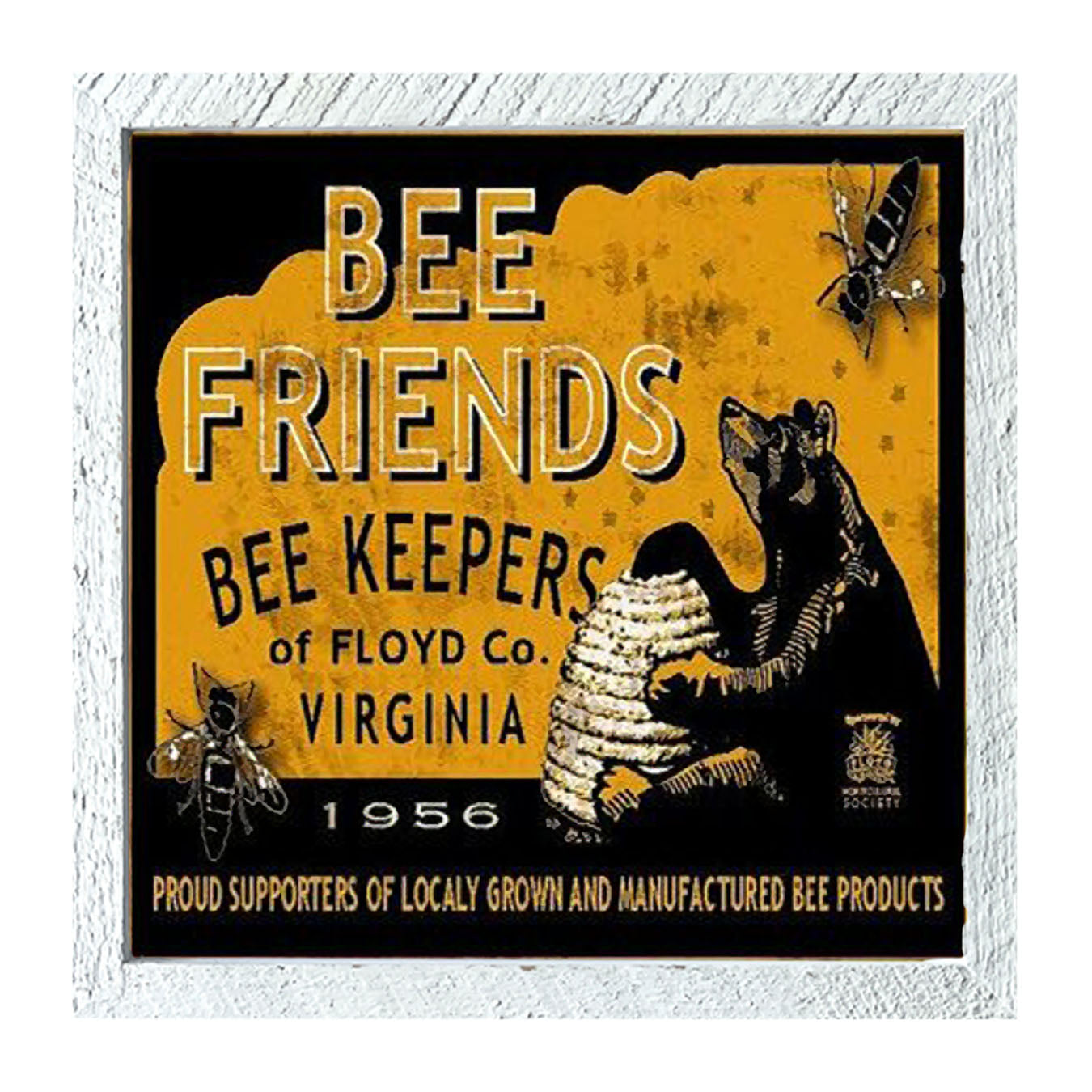 Bee Honey Food Label - Framed art