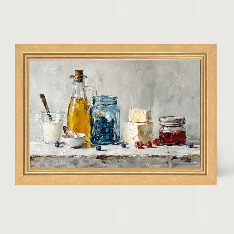 Sideboard Still Life - Cheese and Berries