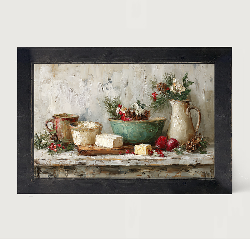 Sideboard Still Life - Pine Sprigs and Crockery