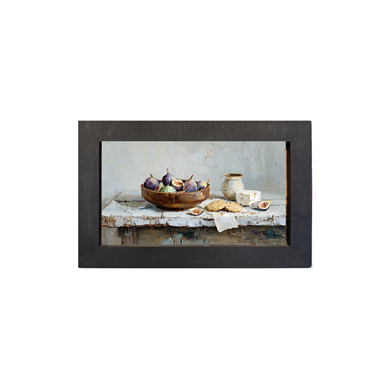 Sideboard Still Life - Figs and Cheese - Framed Art
