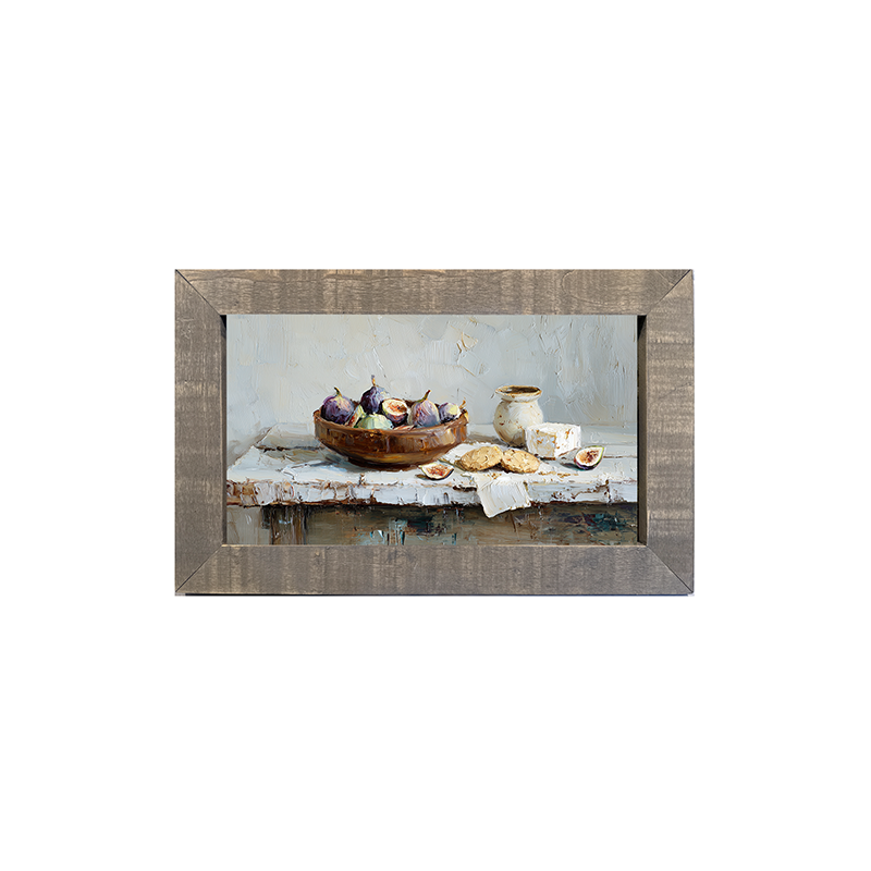 Sideboard Still Life - Figs and Cheese - Framed Art