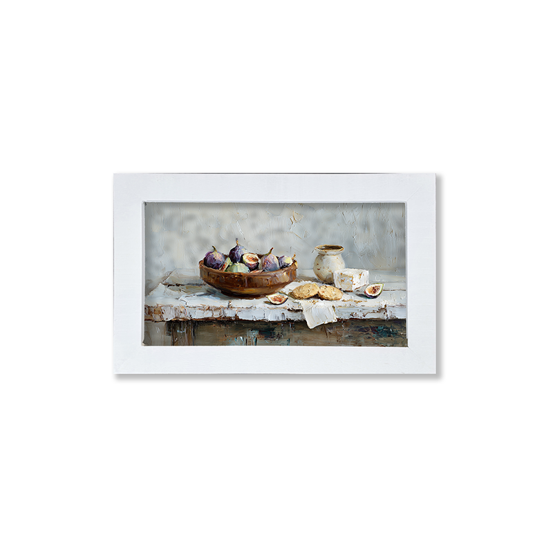 Sideboard Still Life - Figs and Cheese - Framed Art