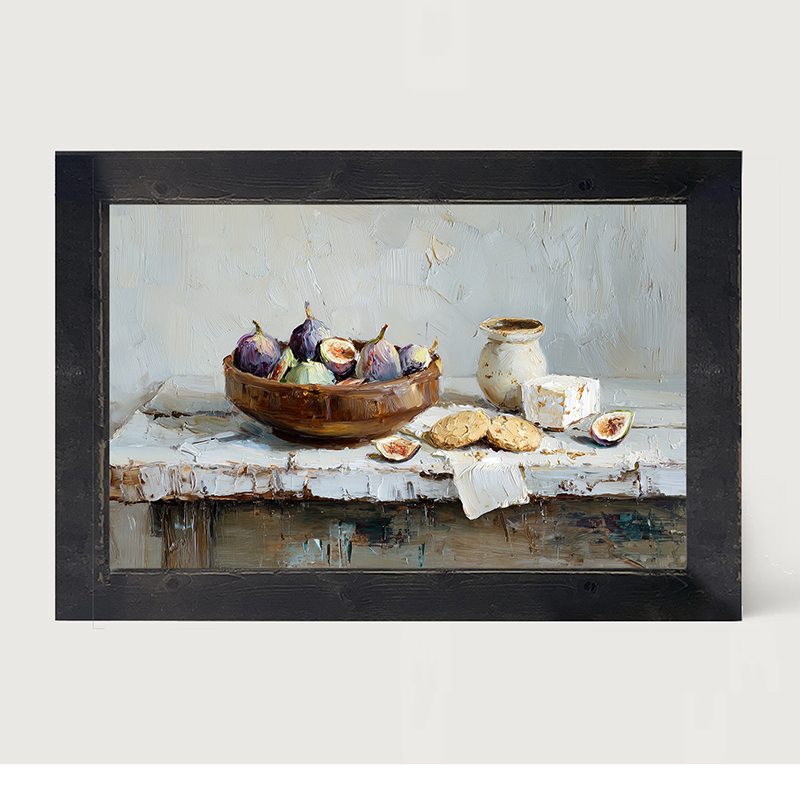 Sideboard Still Life - Figs and Cheese - Framed Art
