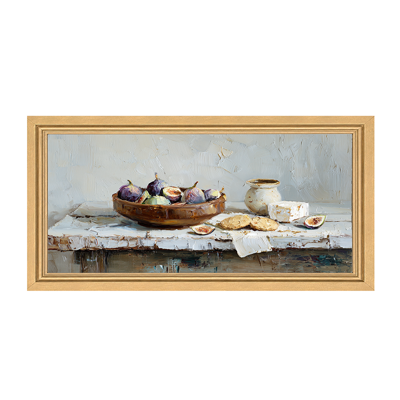 Sideboard Still Life - Figs and Cheese - Framed Art
