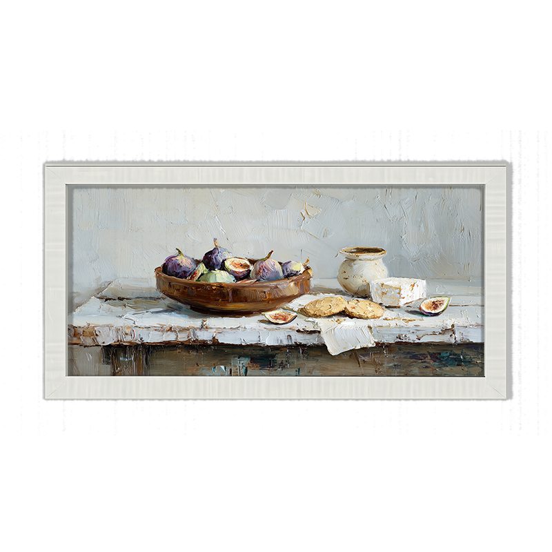 Sideboard Still Life - Figs and Cheese - Framed Art
