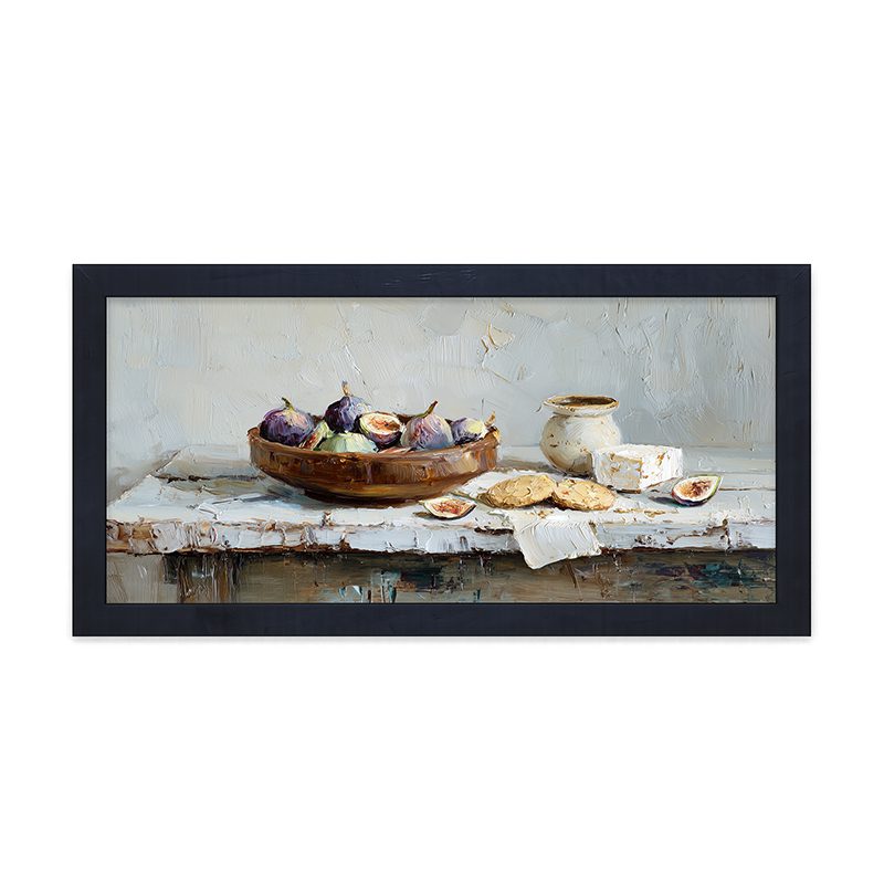 Sideboard Still Life - Figs and Cheese - Framed Art