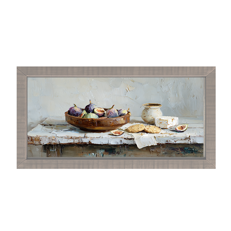 Sideboard Still Life - Figs and Cheese - Framed Art