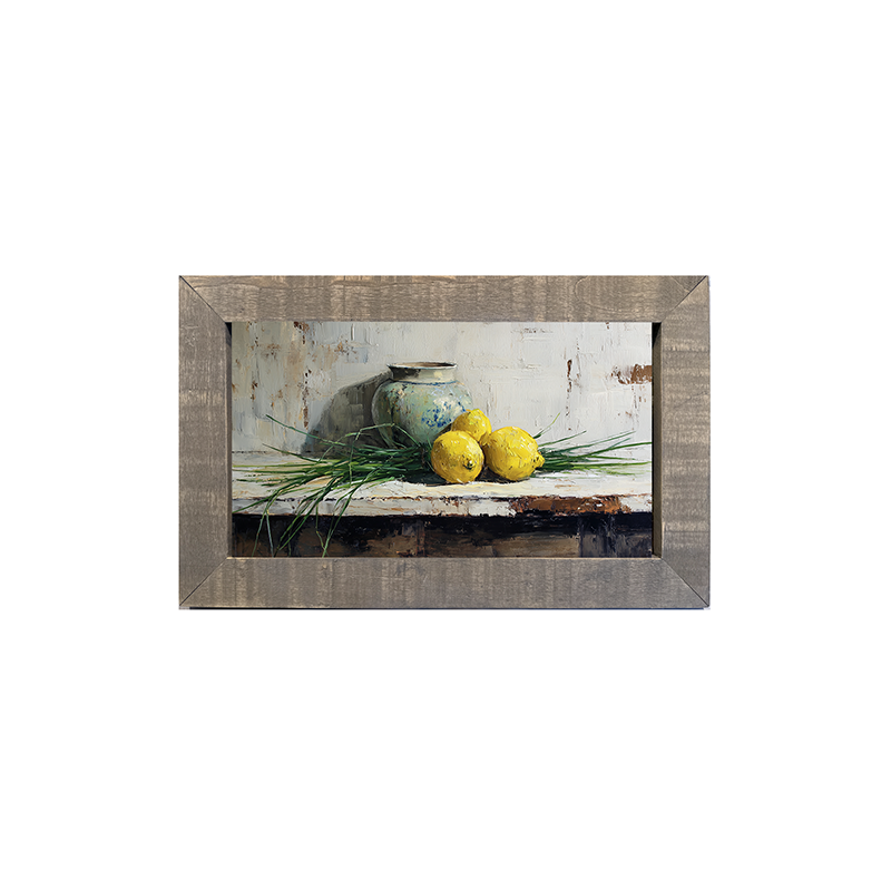 Sideboard Still Life - Three Lemons - Framed Art