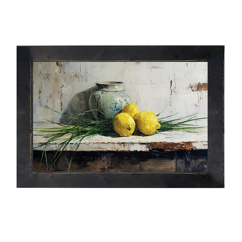 Sideboard Still Life - Three Lemons - Framed Art