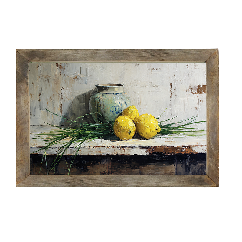 Sideboard Still Life - Three Lemons - Framed Art