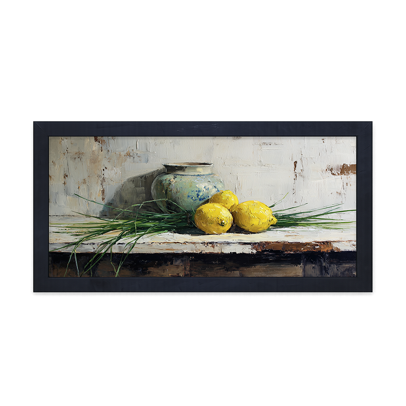 Sideboard Still Life - Three Lemons - Framed Art
