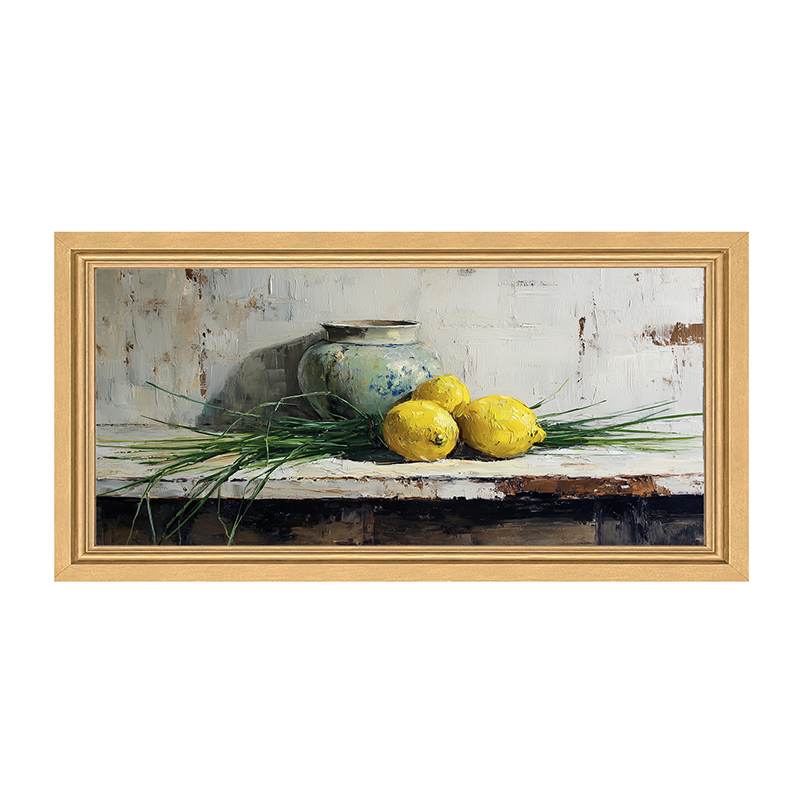 Sideboard Still Life - Three Lemons - Framed Art
