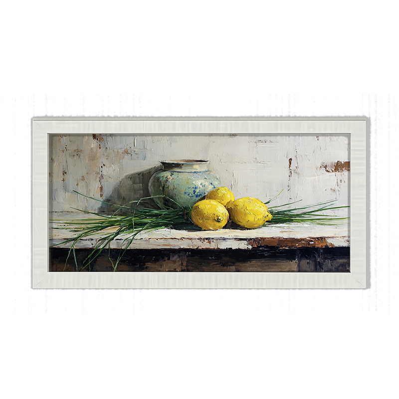 Sideboard Still Life - Three Lemons - Framed Art