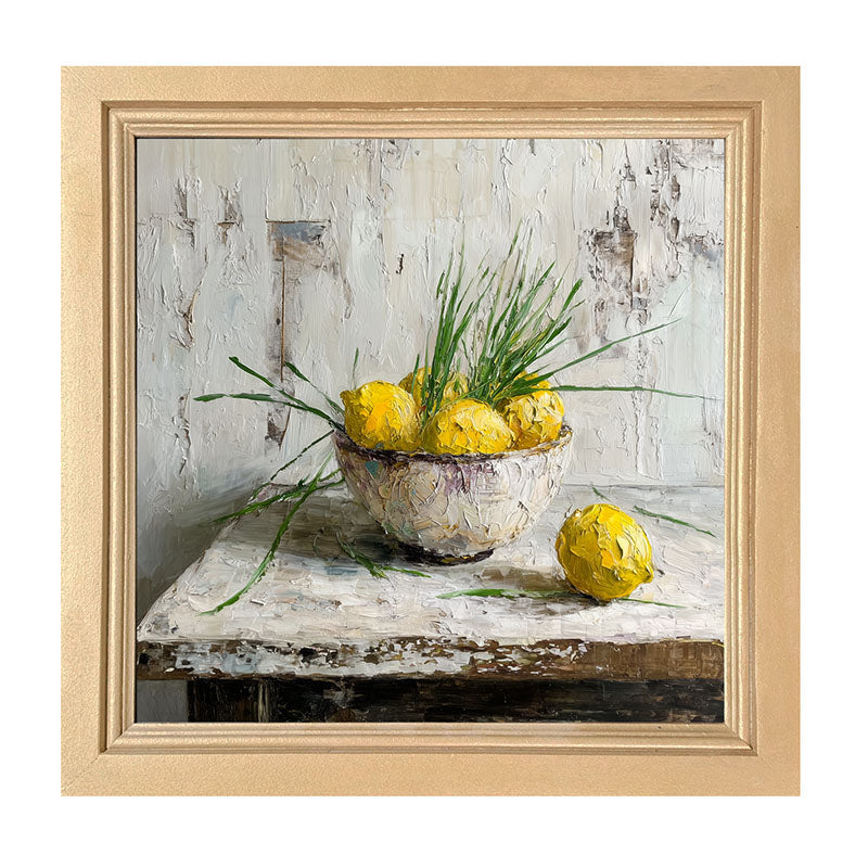 Sideboard Still Life - Bowl of Lemons - Framed Art